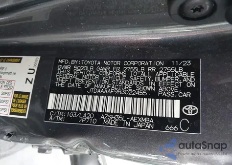 2024 Toyota Crown Limited из США, поврежденный, VIN JTDAAAAF9R3022455